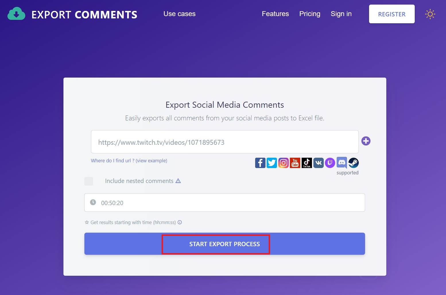 Exporting Chat Conversations from Twitch videos