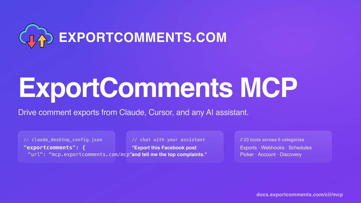 ExportComments MCP Server — Use Claude and other AI assistants