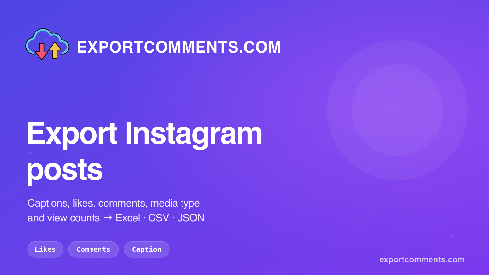 Export Instagram posts to Excel with ExportComments