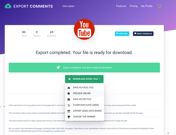How To Export YouTube Comments To Excel