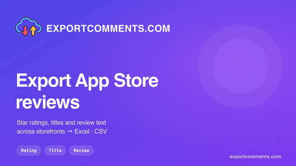 How to Export Apple App Store Reviews to Excel