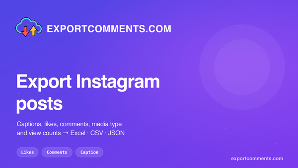 How to export Instagram posts to Excel